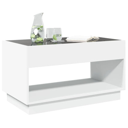 Salontafel met Infinity LED 90x50x50 cm wit