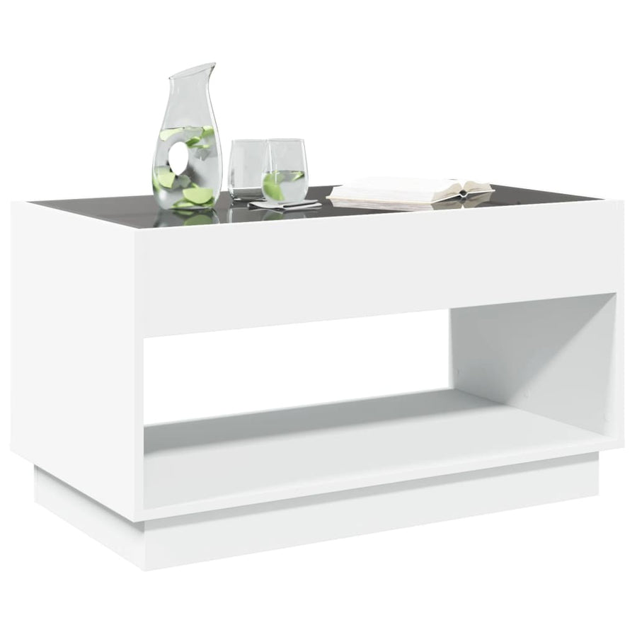 Salontafel met Infinity LED 90x50x50 cm wit