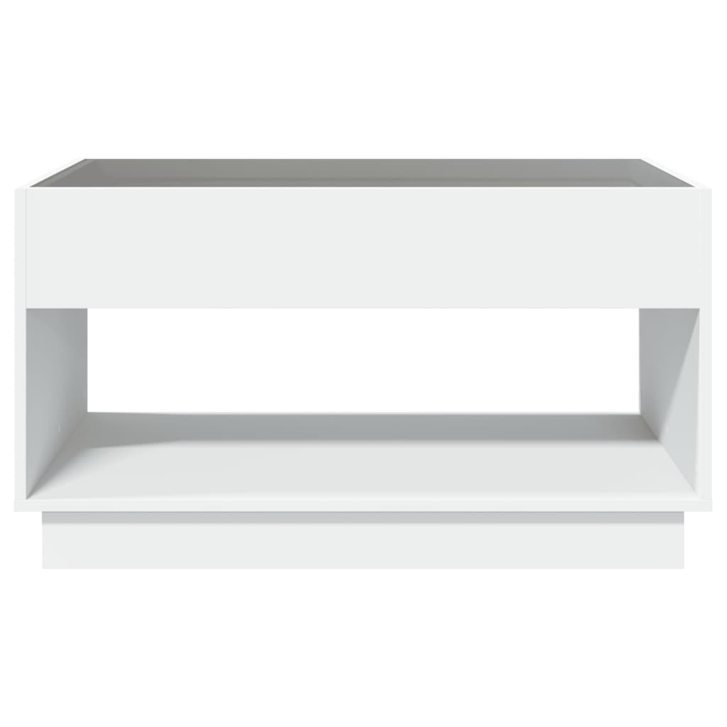 Salontafel met Infinity LED 90x50x50 cm wit