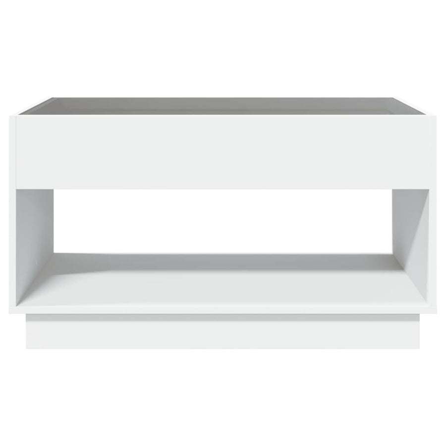 Salontafel met Infinity LED 90x50x50 cm wit