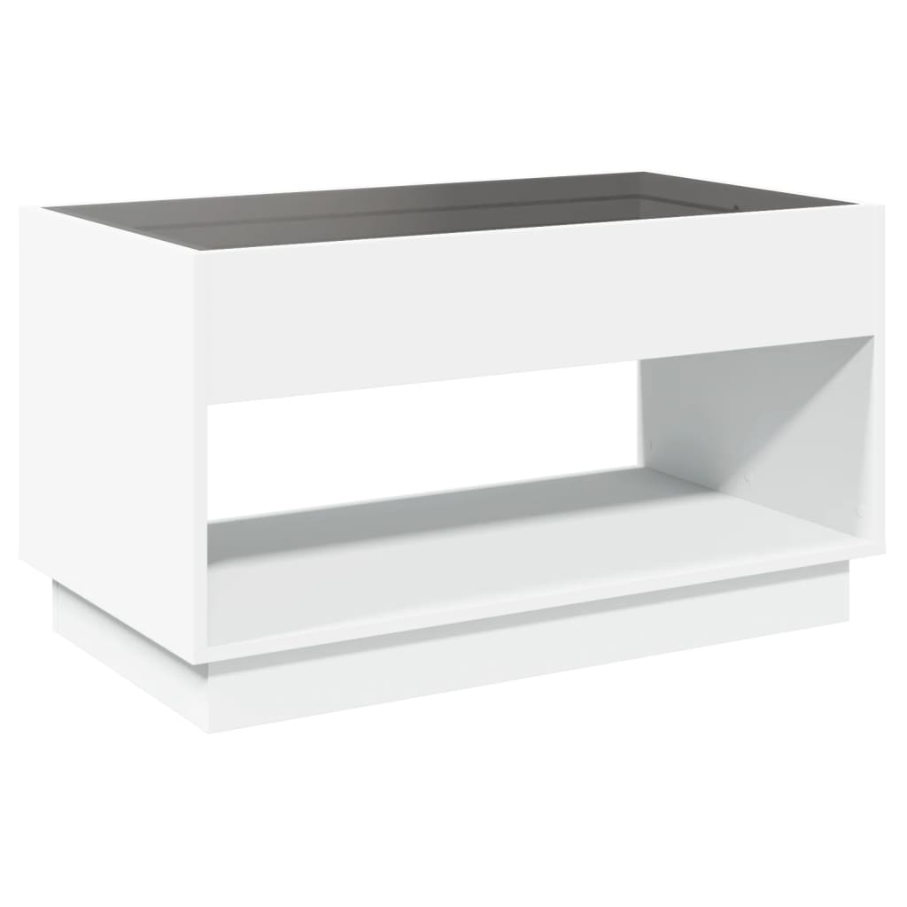 Salontafel met Infinity LED 90x50x50 cm wit