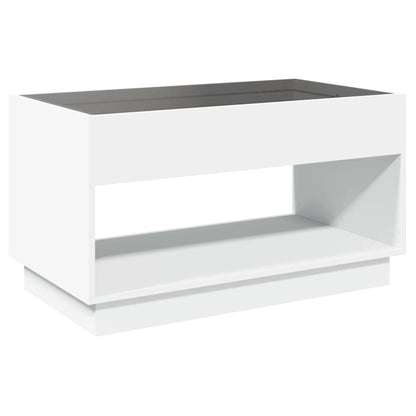 Salontafel met Infinity LED 90x50x50 cm wit