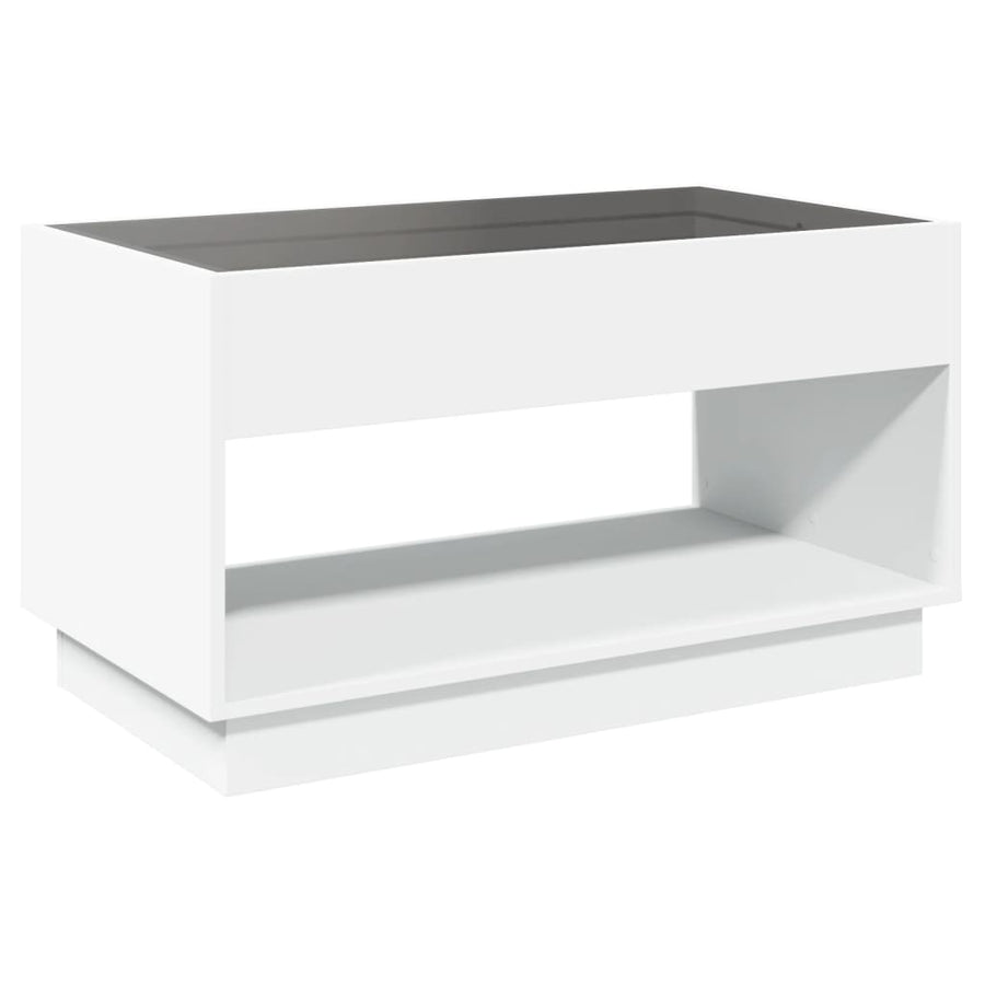 Salontafel met Infinity LED 90x50x50 cm wit