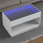 Salontafel 90x50x50 cm wit met LED