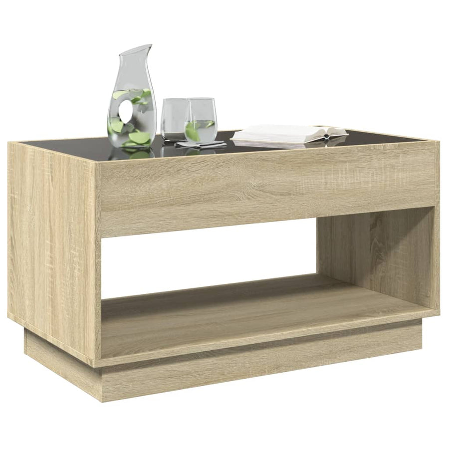 Salontafel met Infinity LED 90x50x50 cm sonoma eikenkleurig