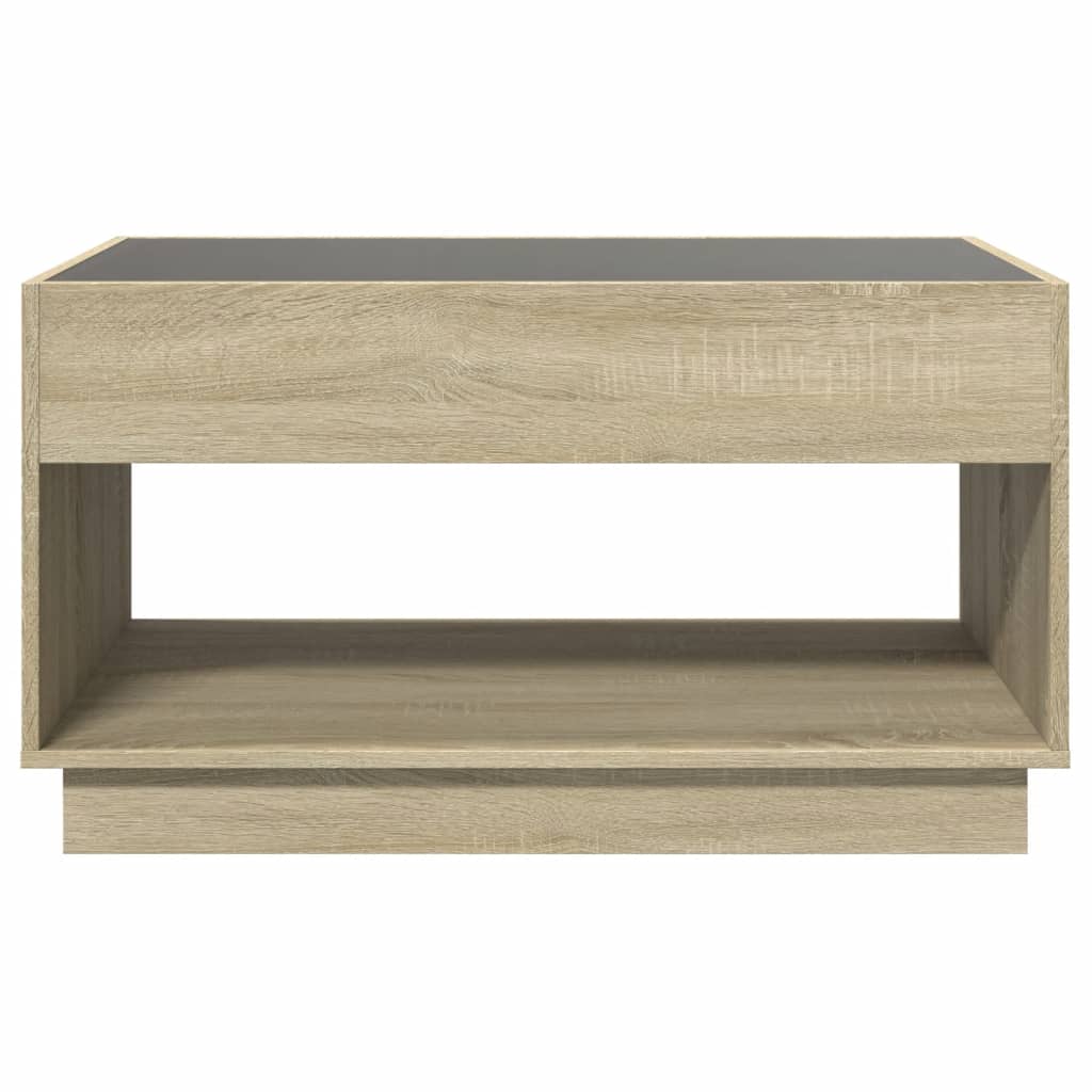 Salontafel met Infinity LED 90x50x50 cm sonoma eikenkleurig