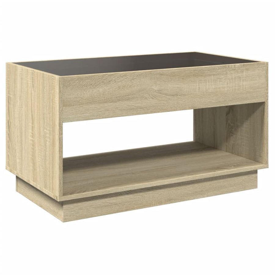 Salontafel met Infinity LED 90x50x50 cm sonoma eikenkleurig