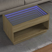 Salontafel 90x50x50 cm sonoma eiken infinity LED