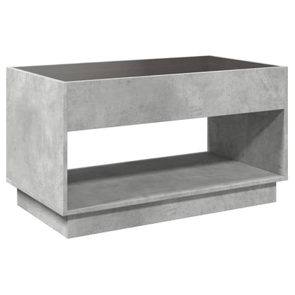 Salontafel met Infinity LED 90x50x50 cm betongrijs