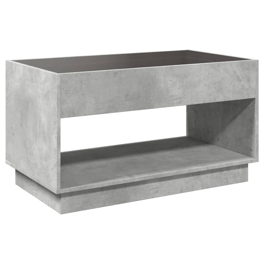 Salontafel met Infinity LED 90x50x50 cm betongrijs