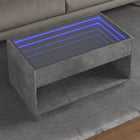 Coffee table with Infinity LED 90x50x50 cm concrete grey