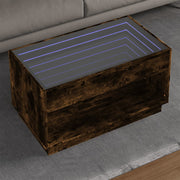 Salontafel 90x50x50 cm gerookt eiken met LED