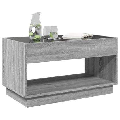 Salontafel met Infinity LED 90x50x50 cm grijs sonoma eikenkleur