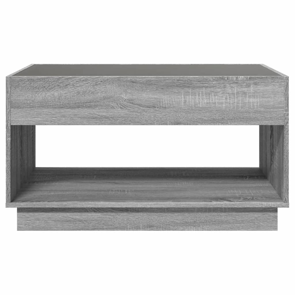 Salontafel met Infinity LED 90x50x50 cm grijs sonoma eikenkleur