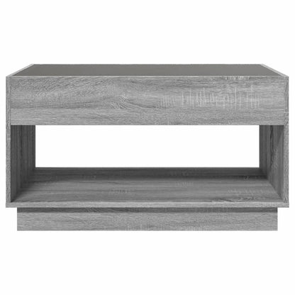 Salontafel met Infinity LED 90x50x50 cm grijs sonoma eikenkleur