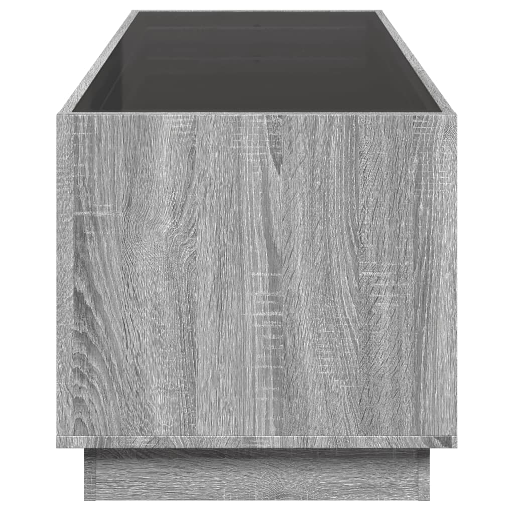Salontafel met Infinity LED 90x50x50 cm grijs sonoma eikenkleur