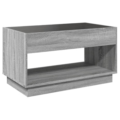 Salontafel met Infinity LED 90x50x50 cm grijs sonoma eikenkleur