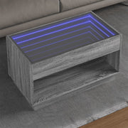 Salontafel 90x50x50 cm grijs sonoma eiken led