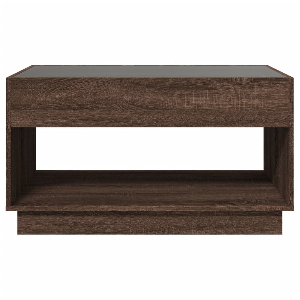 Salontafel met Infinity LED 90x50x50 cm bruin eikenkleurig