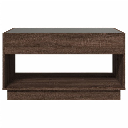 Salontafel met Infinity LED 90x50x50 cm bruin eikenkleurig