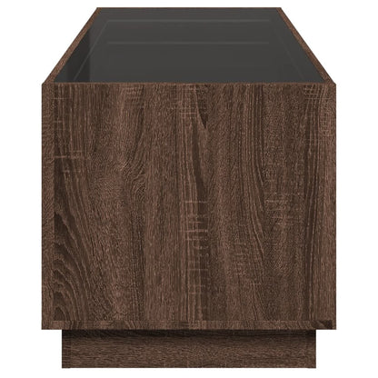 Salontafel met Infinity LED 90x50x50 cm bruin eikenkleurig