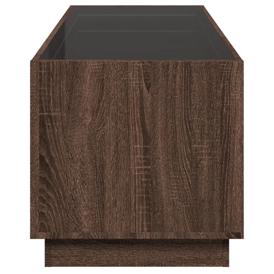 Salontafel met Infinity LED 90x50x50 cm bruin eikenkleurig