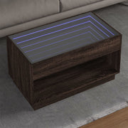 Salontafel 90x50x50 cm bruin eikenkleurig LED