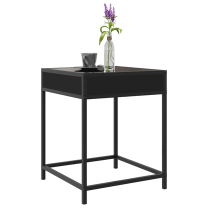 Salontafel met Infinity LED 40x40x51 cm zwart