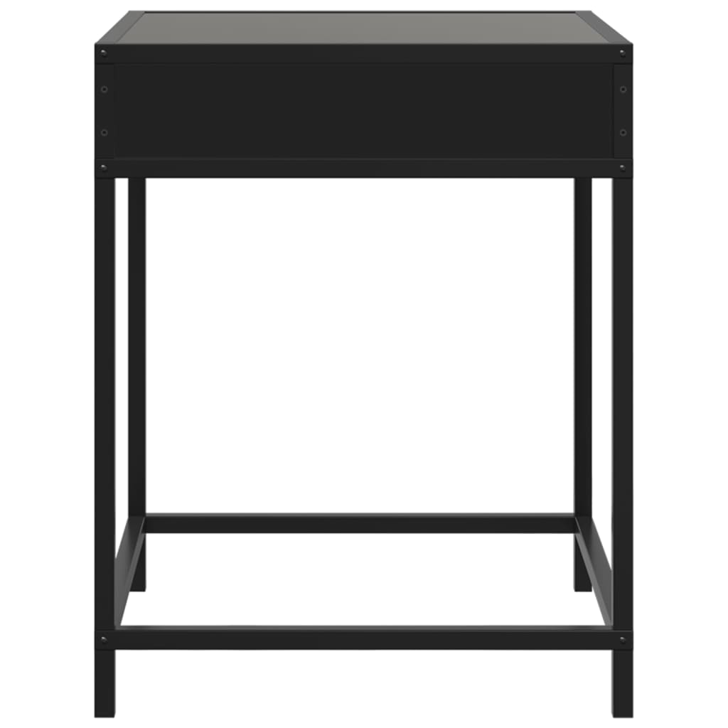 Salontafel met Infinity LED 40x40x51 cm zwart