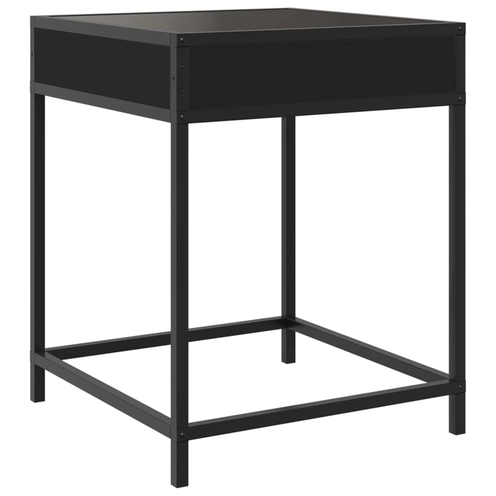 Salontafel met Infinity LED 40x40x51 cm zwart