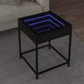 Salontafel met Infinity LED 40x40x51 cm zwart