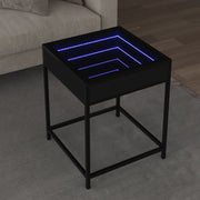Salontafel 40x40x51 cm zwart met LED