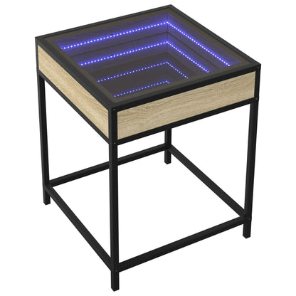 Salontafel met Infinity LED 40x40x51 cm sonoma eikenkleurig