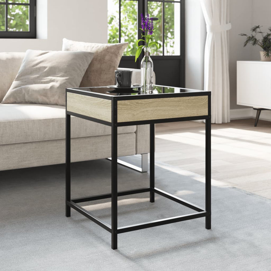 Salontafel met Infinity LED 40x40x51 cm sonoma eikenkleurig