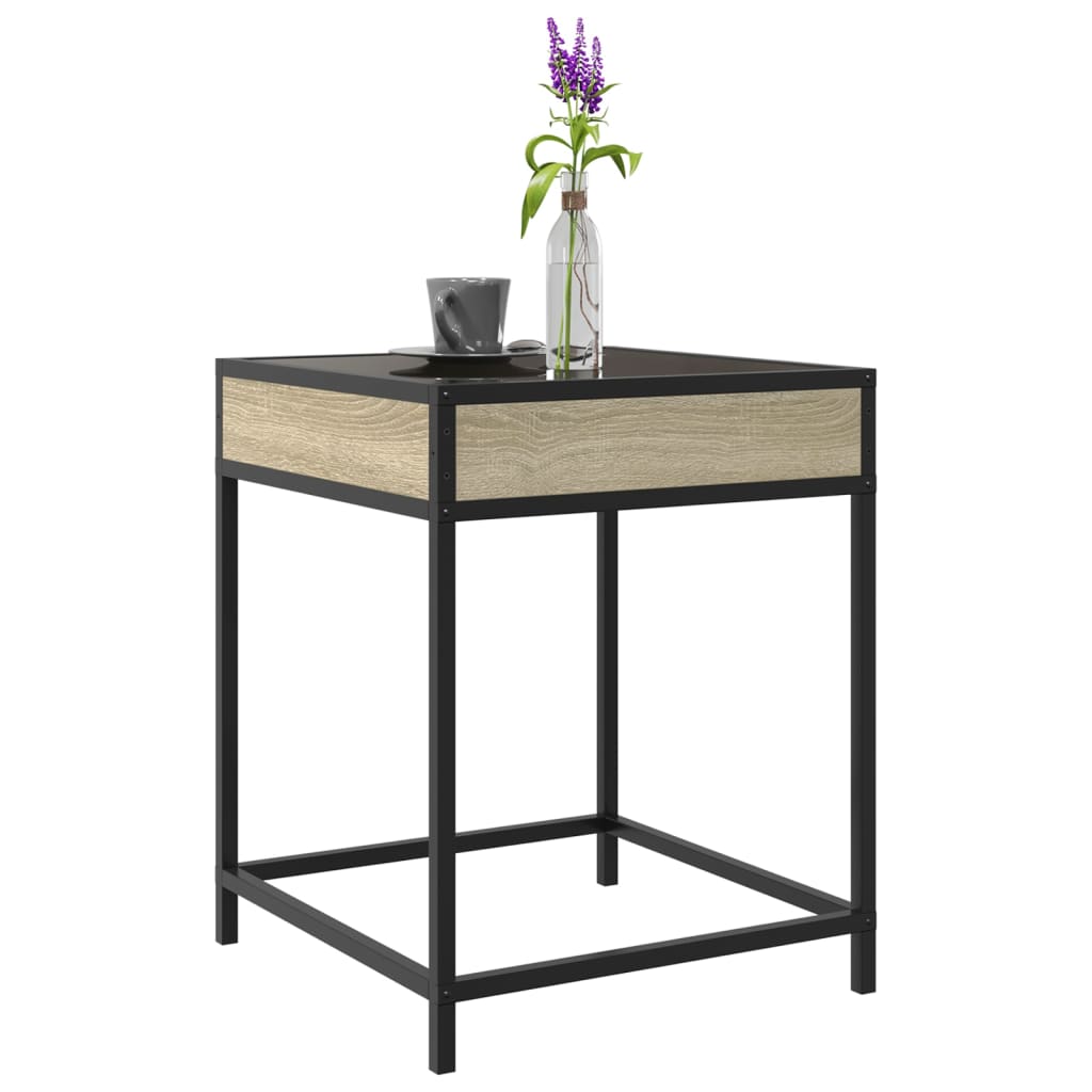 Salontafel met Infinity LED 40x40x51 cm sonoma eikenkleurig