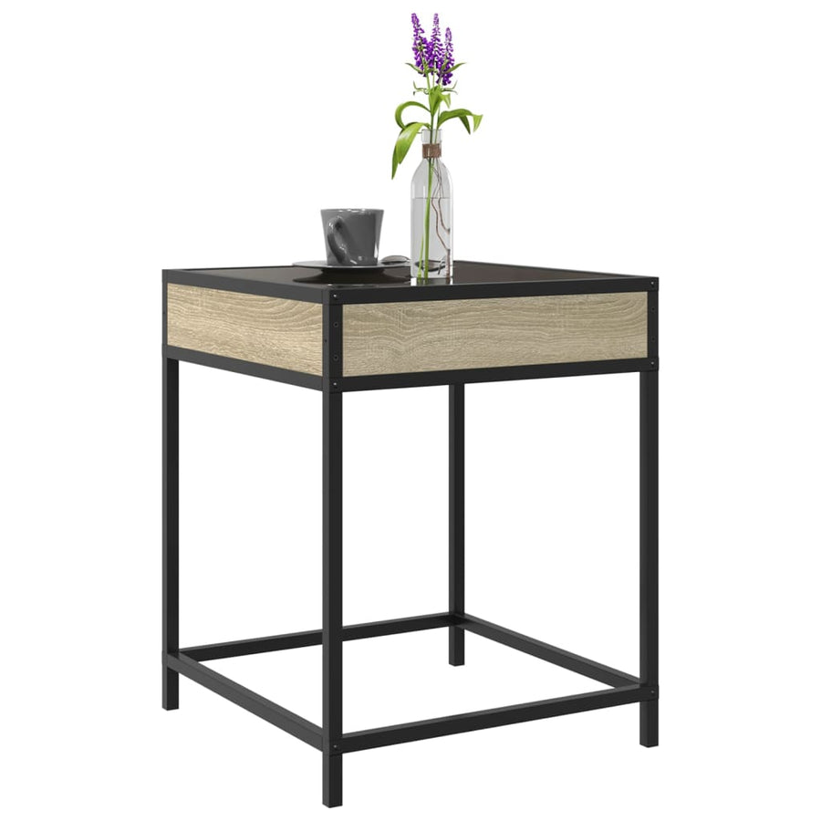 Salontafel met Infinity LED 40x40x51 cm sonoma eikenkleurig
