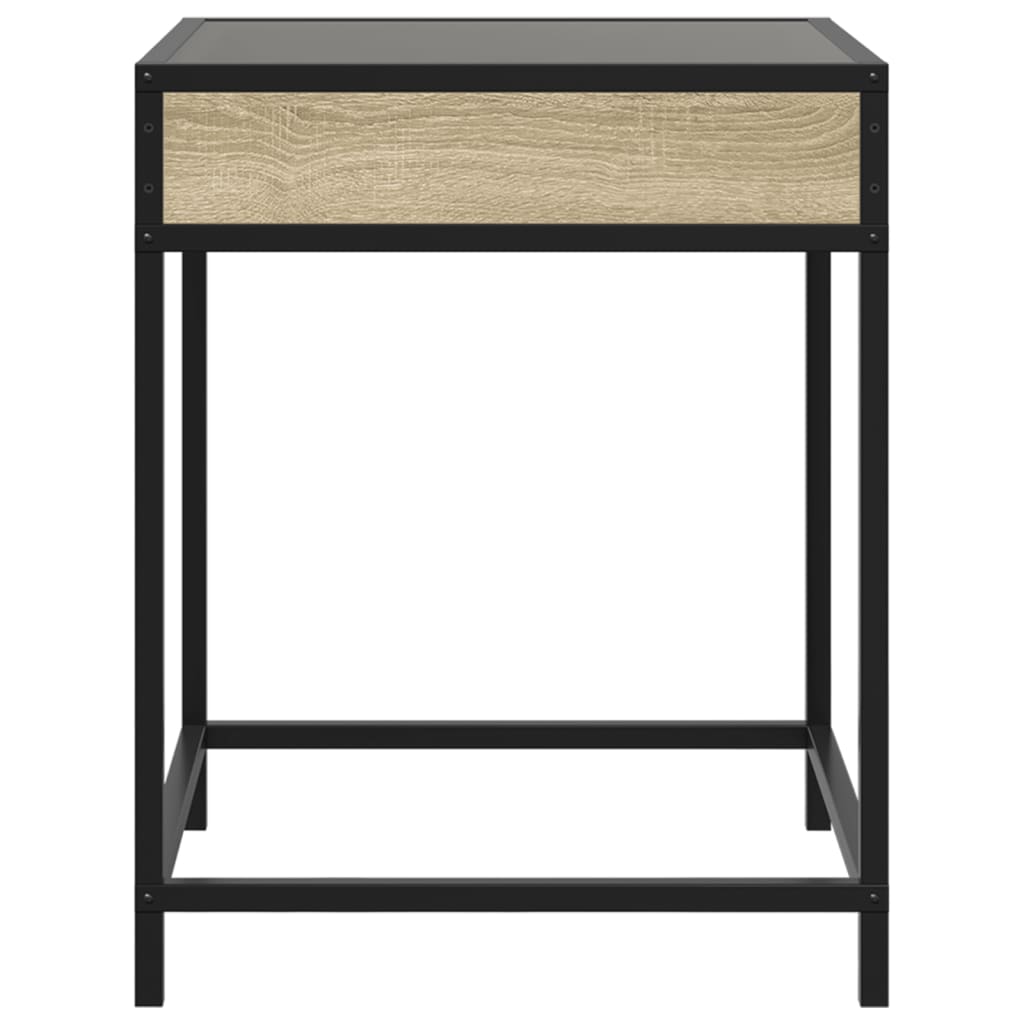Salontafel met Infinity LED 40x40x51 cm sonoma eikenkleurig