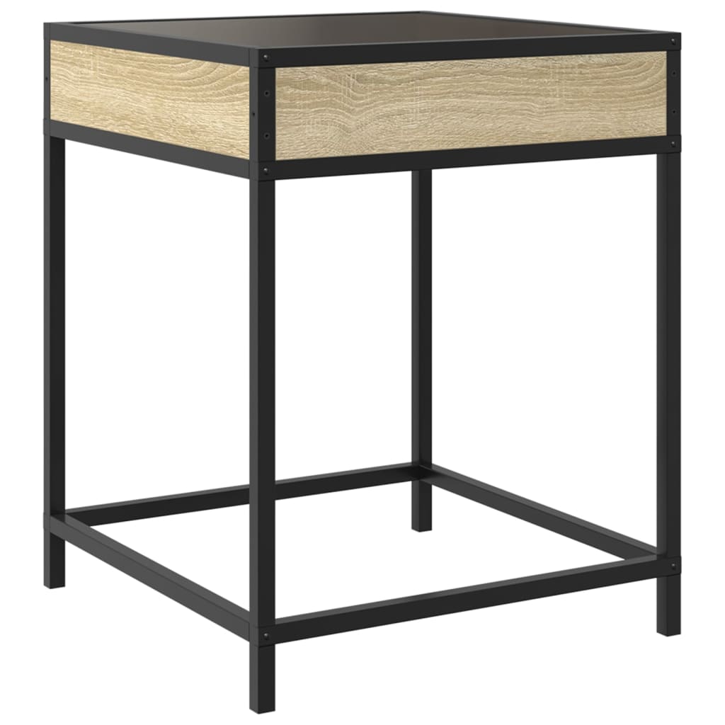 Salontafel met Infinity LED 40x40x51 cm sonoma eikenkleurig
