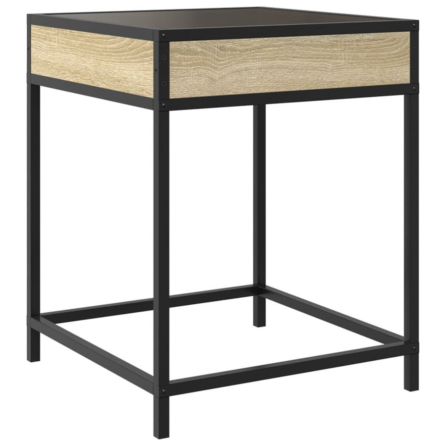 Salontafel met Infinity LED 40x40x51 cm sonoma eikenkleurig
