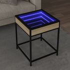 Coffee table with Infinity LED 40x40x51 cm sonoma oak-coloured