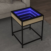 Salontafel 40x40x51 cm sonoma eiken met LED