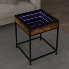 Coffee table with Infinity LED 40x40x51 cm smoked oak-colored