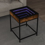 Salontafel 40x40x51 cm gerookt eiken led