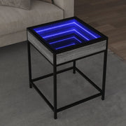 Salontafel 40x40x51 cm grijs sonoma eiken LED