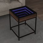 Coffee table with Infinity LED 40x40x51 cm brown oak look