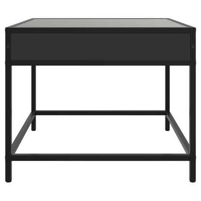 Salontafel met Infinity LED 50x50x41 cm zwart