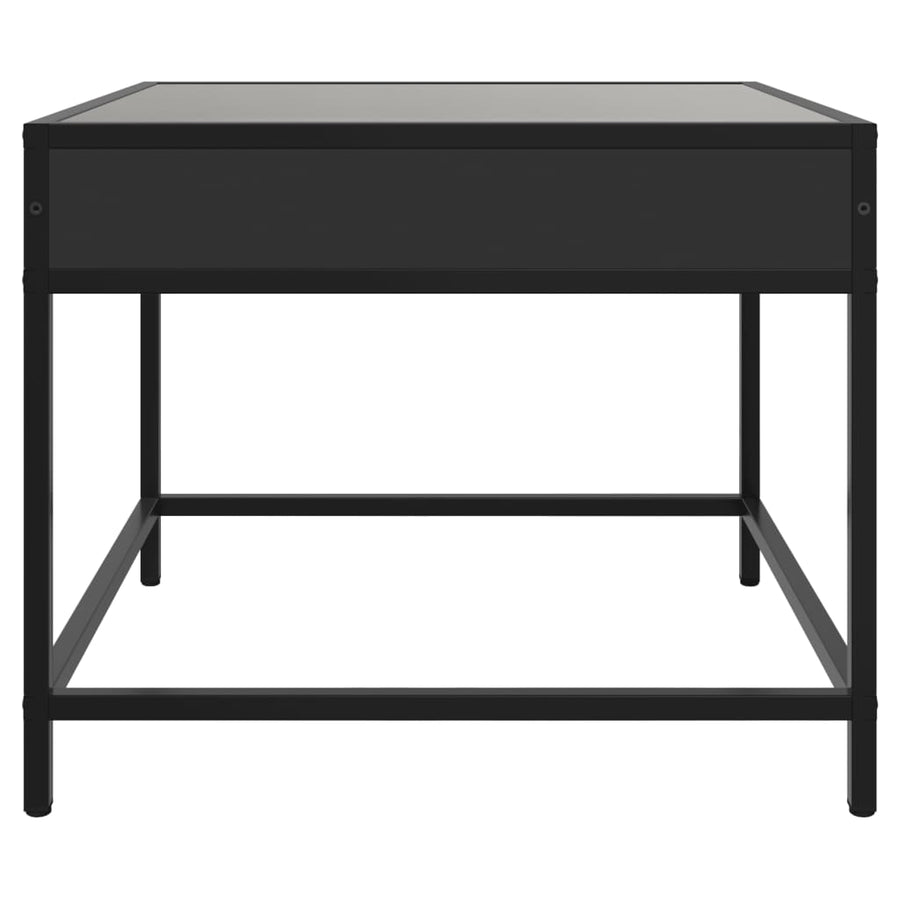 Salontafel met Infinity LED 50x50x41 cm zwart