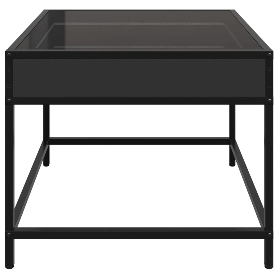 Salontafel met Infinity LED 50x50x41 cm zwart