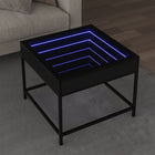 Coffee table with Infinity LED 50x50x41 cm black