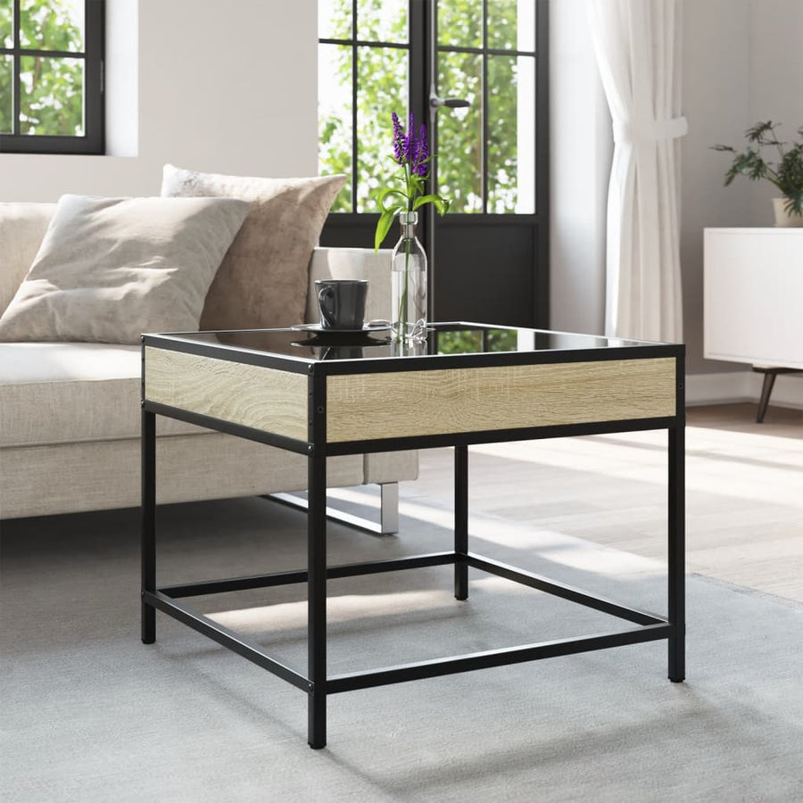Salontafel met Infinity LED 50x50x41 cm sonoma eikenkleurig